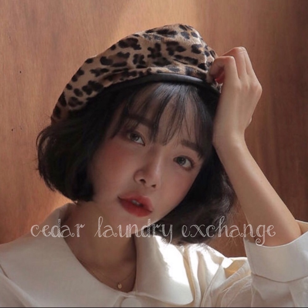 Soft Leopard Print Beret